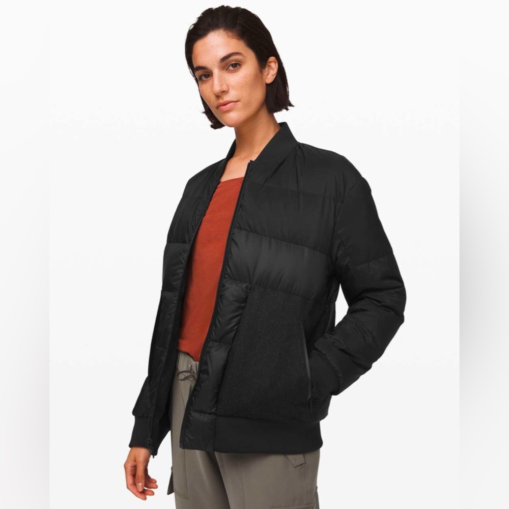 lululemon athletica Black Puffer Bomber Jacket